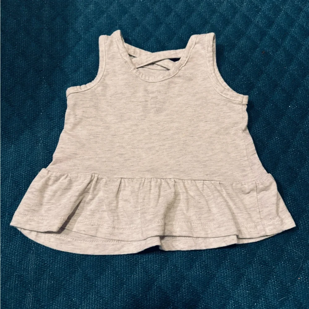 Baby Mermaid Print Peplum Criss-Cross Tank ⭐️3 for $20⭐️